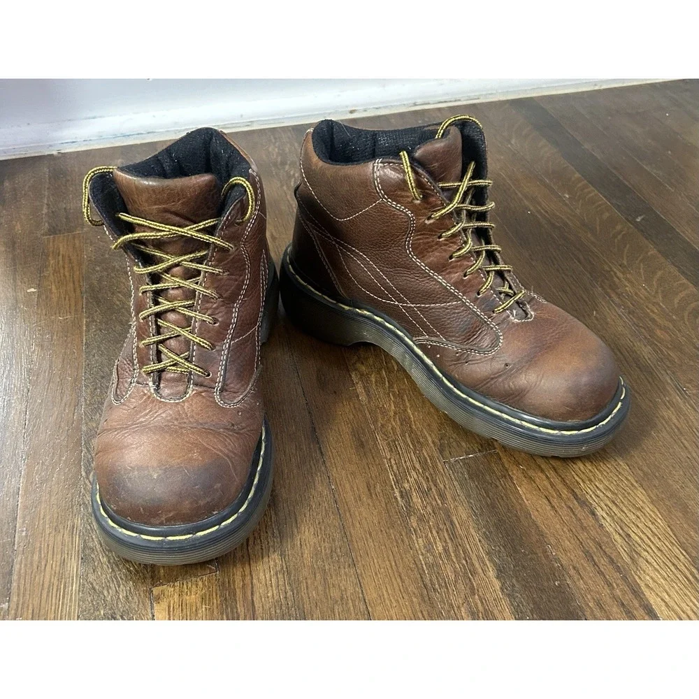 Men's Doc‎ Dr. Martins Y2K Vintage Brown Lace Up Chunky Platform Boots Size 8